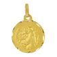 Médaille de Saint Antoine de Padoue en or jaune 18 carats portant l'enfant Jésus et un lys.