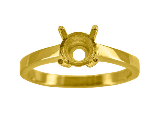 Monture bague solitaire Or jaune 18k 4 griffes pour diamant 1 carat