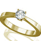 Monture bague solitaire Or jaune 18k 4 griffes pour diamant 1 carat