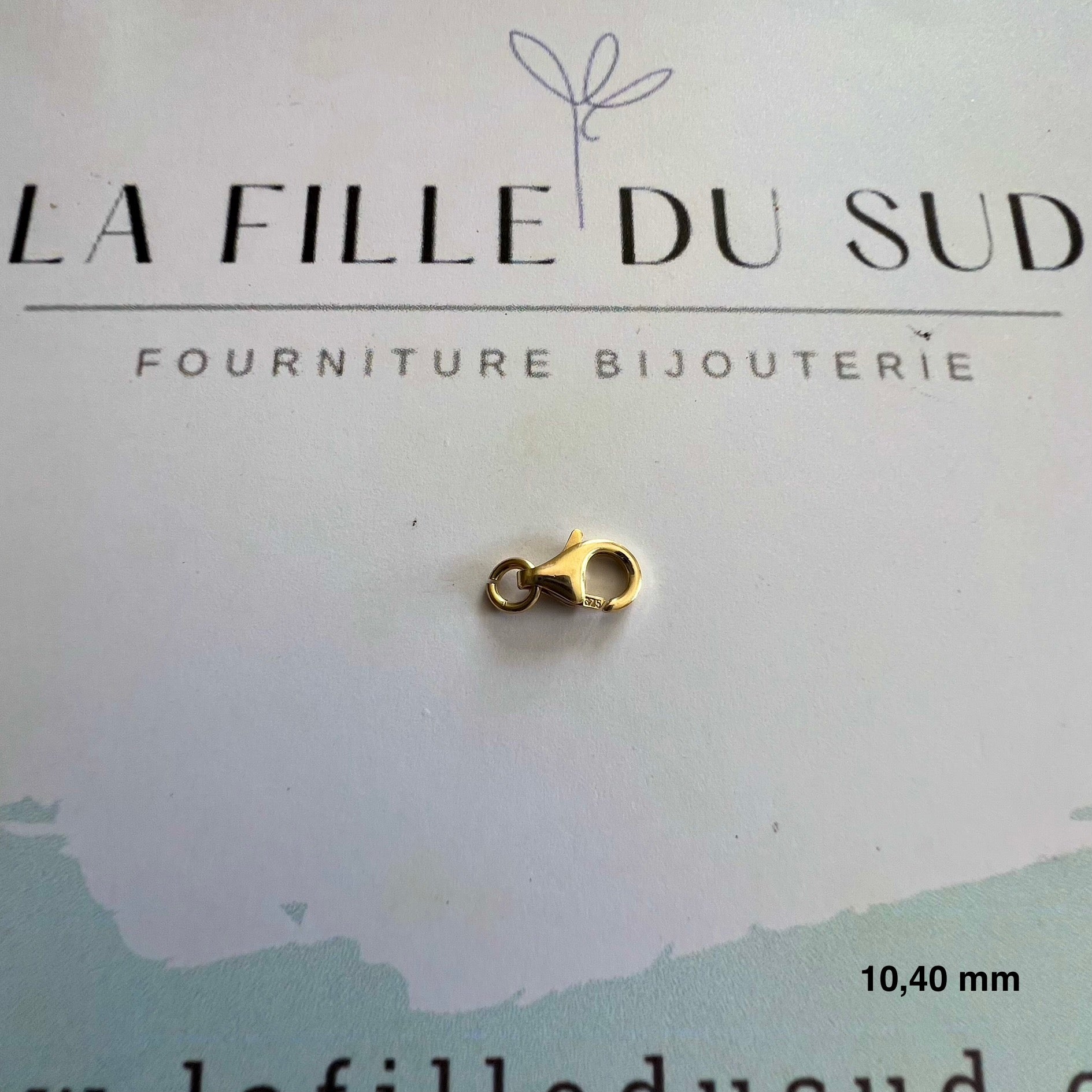 Fermoir mousqueton de 10,40 mm en or jaune 9 carats de chez la Fille du Sud