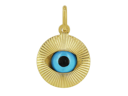 pendentif oeil bleu or 18 carats