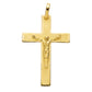 Pendentif croix avec Christ en or jaune 18 carats pour homme, dimensions 30x20 mm, finition satinée et polie.