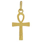 Pendentif croix égyptienne Ankh en or jaune 18 carats massif, finition ciselée brillante, symbole croix de vie.