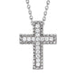 Pendentif petite croix diamant en or blanc 18 carats, idéal cadeau baptême ou femme