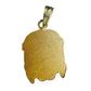 Dos plat sablé du pendentif visage de Jésus en or jaune 18 carats, avec poinçon de garantie 750