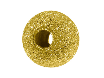 Perle d'or granitée à 2 trous en or jaune 18 carats pour la création de bracelets.