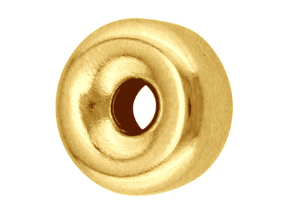 Perles intercalaires rondelles à 2 trous en or jaune 9 carats pour la création de bijoux.