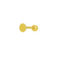Piercing labret lèvre en or jaune 18 carats massif avec tige droite et boule de 3,4mm polie.