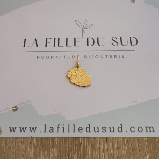 pendentif ile de la reunion or 18 carats 750