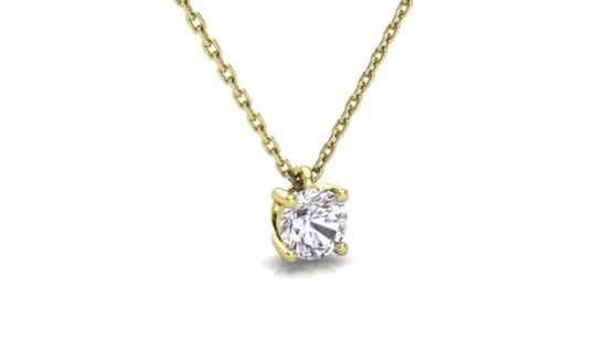 collier solitaire diamant or jaune