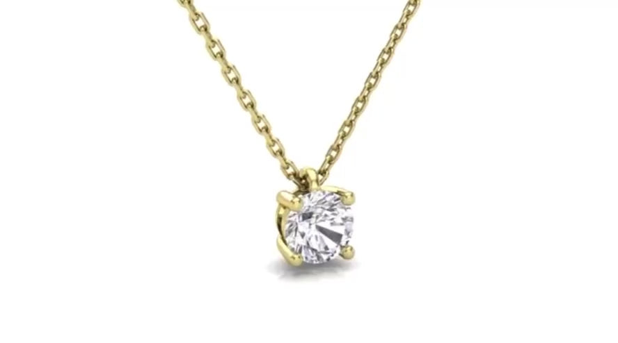 collier solitaire diamant or jaune
